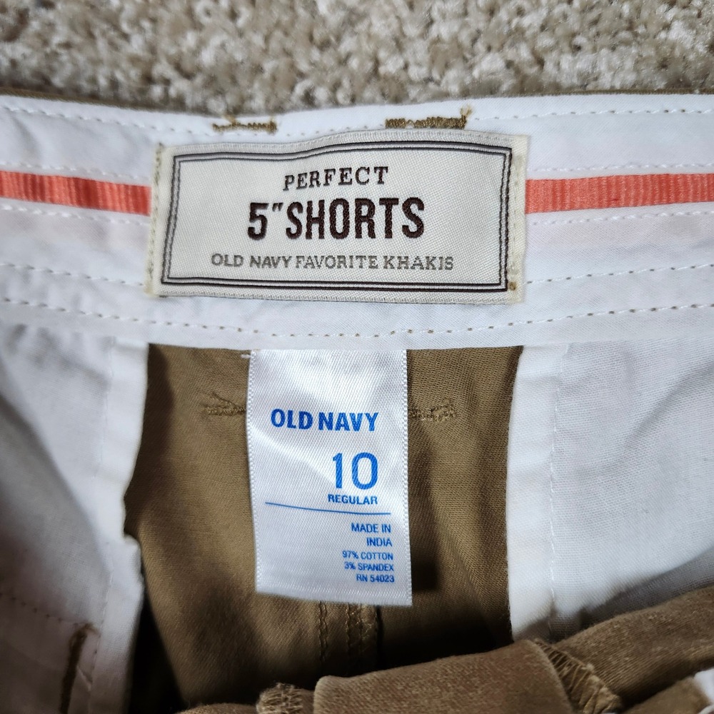 Old Navy Shorts Perfect 5" Khaki Tan Chino Cotton Stretch Casual 10 - Picture 4 of 5